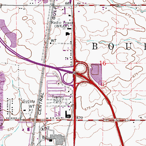 Topographic Map of Interchange 315, IL