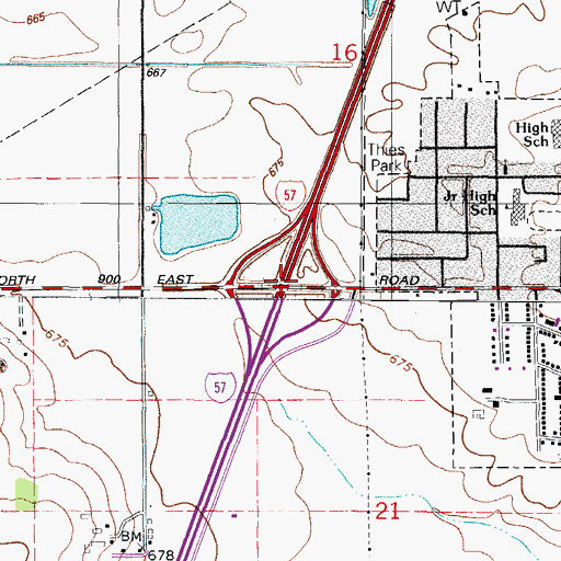 Topographic Map of Interchange 322, IL
