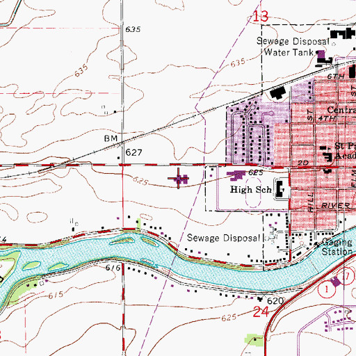 Topographic Map of Je-Neir Elementary School, IL
