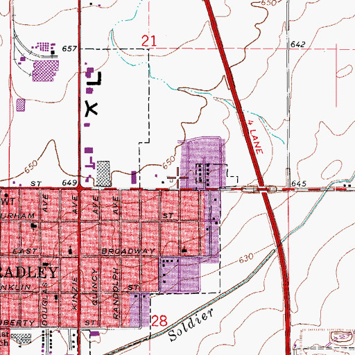 Topographic Map of Lills Park, IL