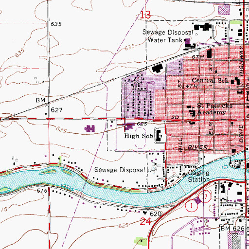 Topographic Map of Momence Junior High School, IL