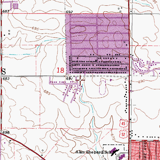 Topographic Map of Noel LaVasseur Elementary School, IL