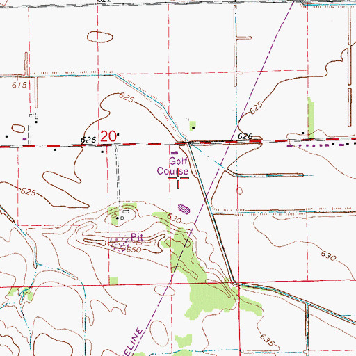 Topographic Map of Oak Springs Golf Course, IL