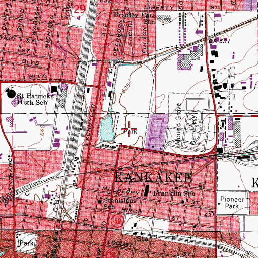 Topographic Map of Old Fair Park, IL