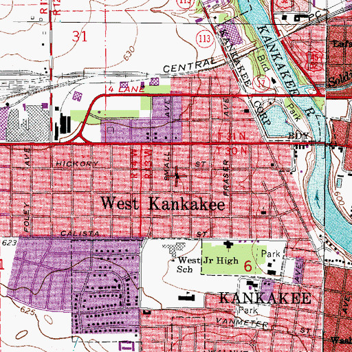 Topographic Map of Open Bible Center, IL