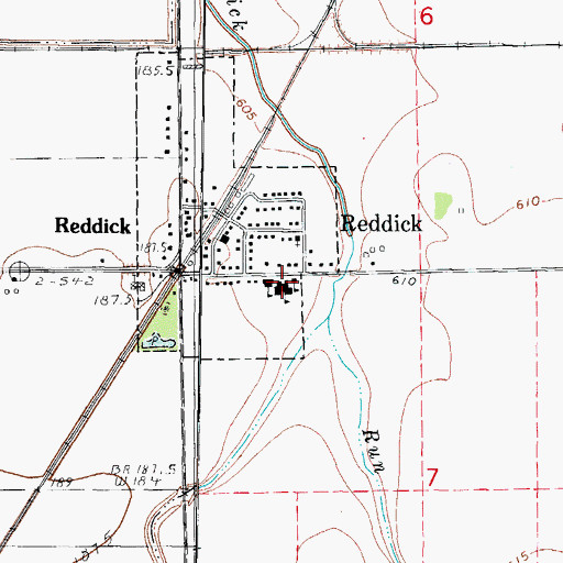 Topographic Map of Reddick Elementary School, IL