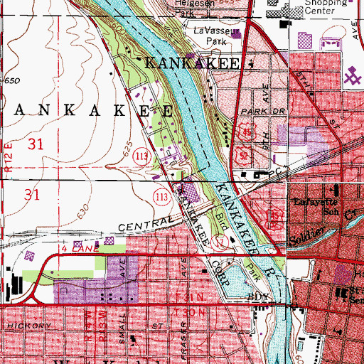 Topographic Map of Riverside Medical Center, IL
