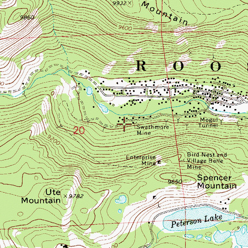 Topographic Map of Swathmore Mine, CO