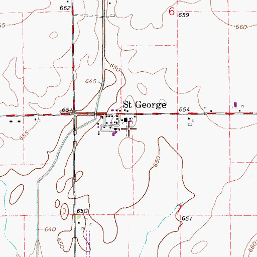Topographic Map of Saint George Cemetery, IL