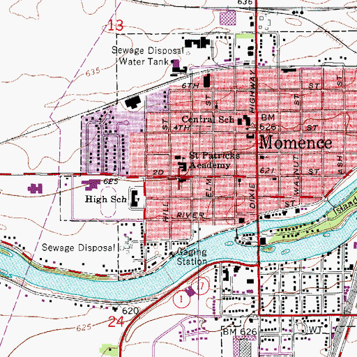 Topographic Map of Saint Patricks Roman Catholic Church, IL