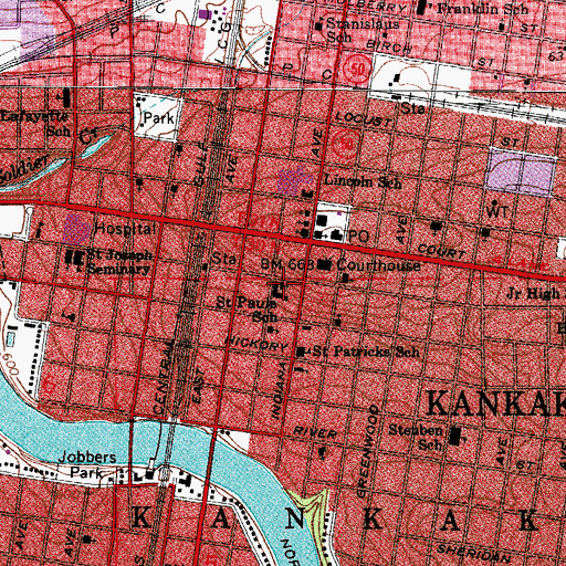 Topographic Map of Saint Pauls Lutheran Church, IL