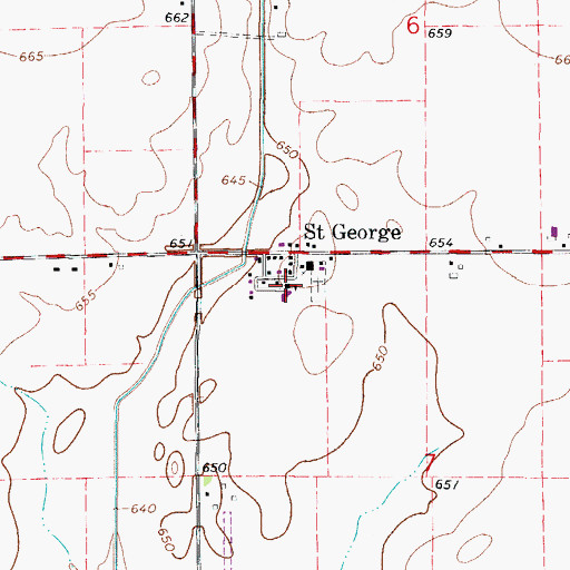 Topographic Map of Saint George Elementary School, IL
