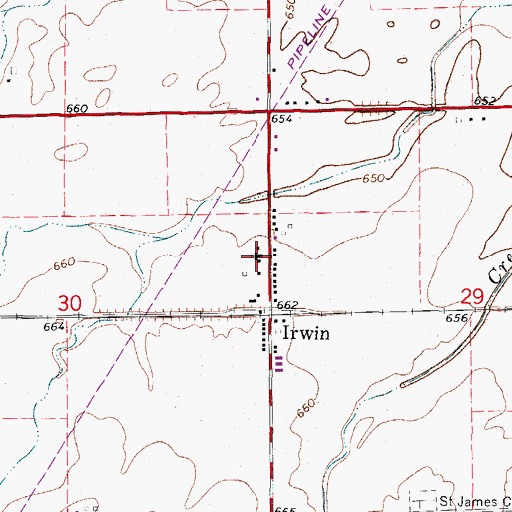 Topographic Map of Saint James Catholic Church, IL
