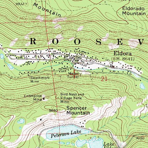 Topographic Map of Mogul Tunnel, CO