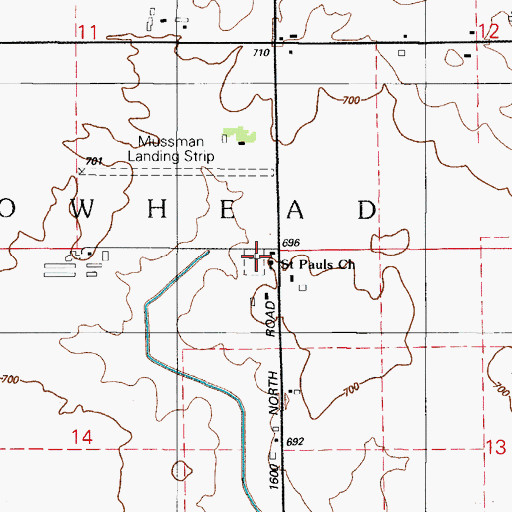 Topographic Map of Saint Paul Lutheran Cemetery, IL