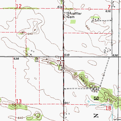 Topographic Map of Salina Post Office (historical), IL
