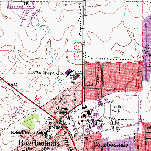 Topographic Map of Shabbona Elementary School, IL