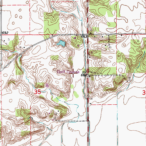 Topographic Map of Minne Monesse Golf Course, IL