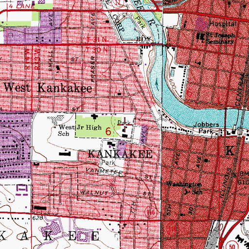 Topographic Map of Small Memorial Park, IL