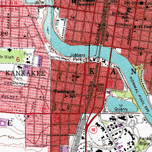 Topographic Map of Trinity United Methodist Church, IL