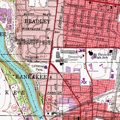 Topographic Map of West Marycrest Shopping Center, IL