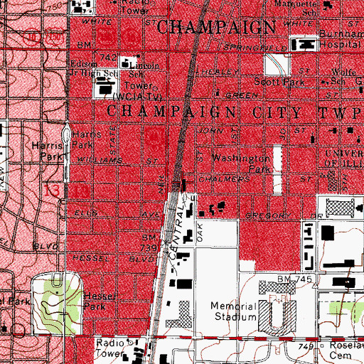 Topographic Map of Armory Avenue Warehouse, IL