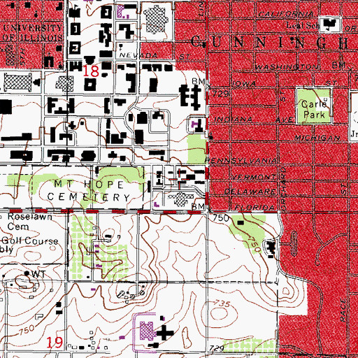 Topographic Map of Babcock Hall, IL