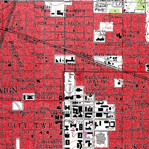 Topographic Map of Beckman Institute, IL