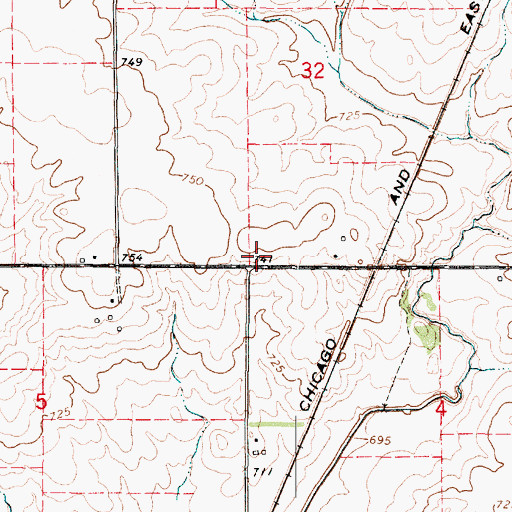 Topographic Map of Compromise Post Office (historical), IL