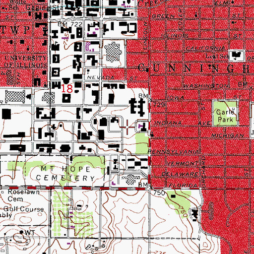 Topographic Map of Dorner Drive Playing Fields, IL