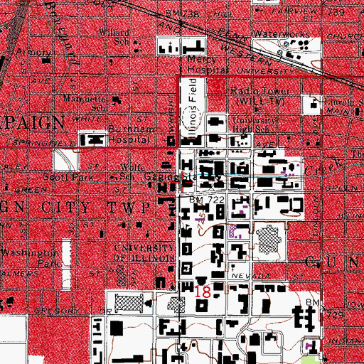 Topographic Map of Everitt Laboratory, IL