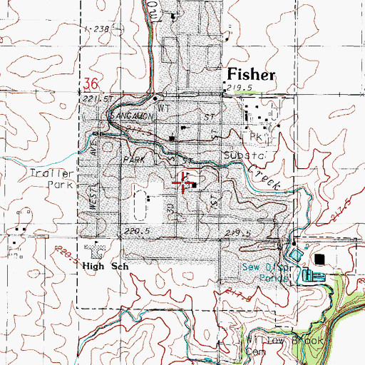Topographic Map of Fisher Grade School, IL