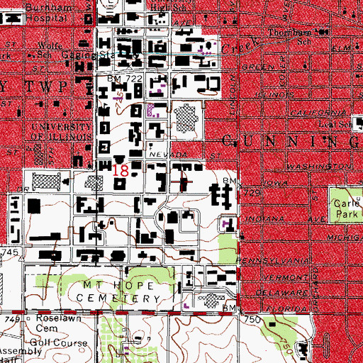 Topographic Map of Freer Hall, IL