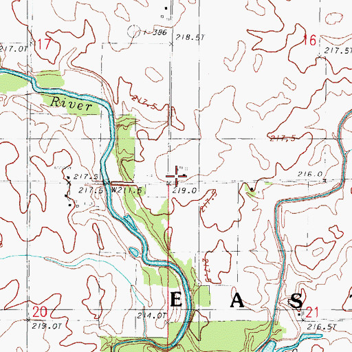Topographic Map of Houstonville Post Office (historical), IL