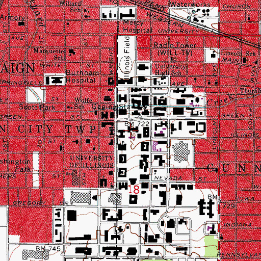 Topographic Map of Illini Union, IL