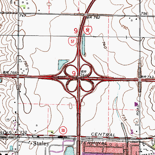 Topographic Map of Interchange 79, IL