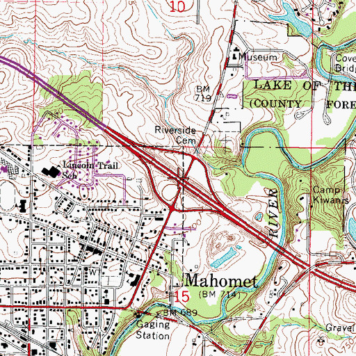 Topographic Map of Interchange 172, IL
