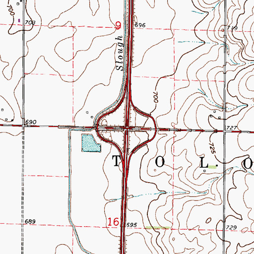 Topographic Map of Interchange 229, IL
