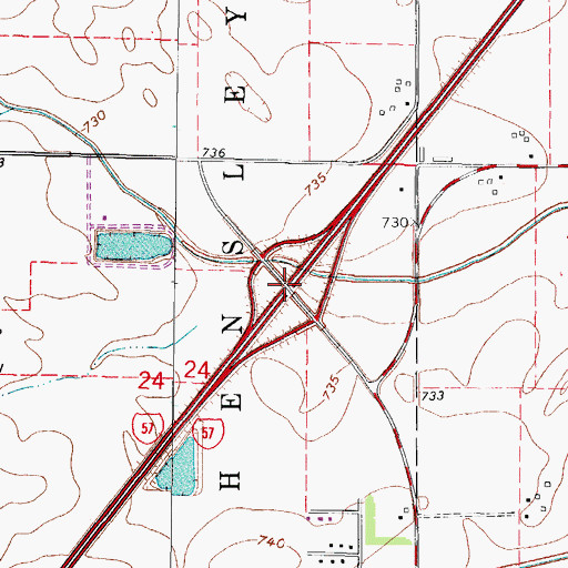 Topographic Map of Interchange 240, IL