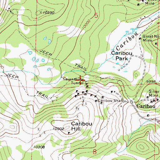 Topographic Map of Seventhirty Tunnel, CO
