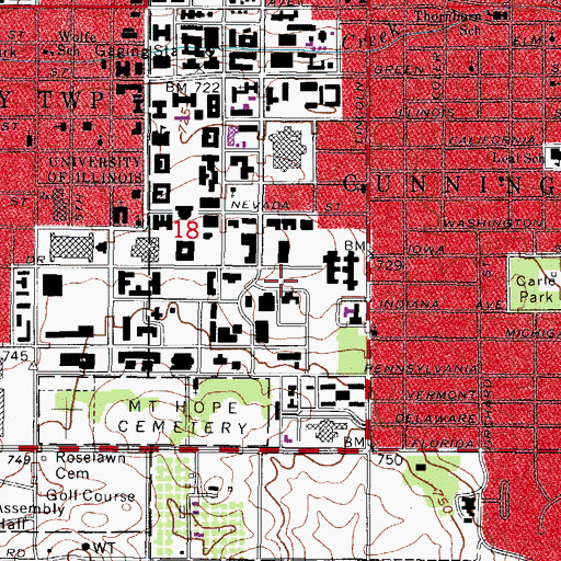 Topographic Map of Madigan Laboratory, IL