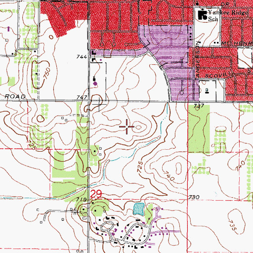 Topographic Map of Meadowbrook Park, IL