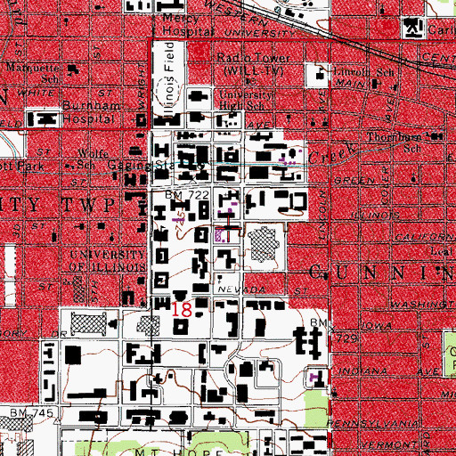 Topographic Map of Morrill Hall, IL