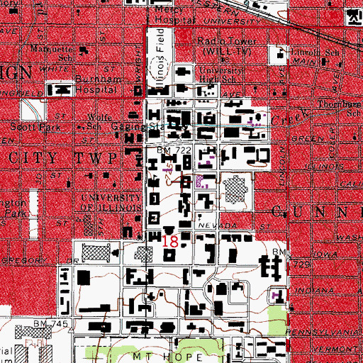 Topographic Map of Noyes Laboratory, IL