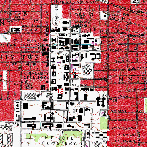 Topographic Map of Roger Adams Laboratory, IL