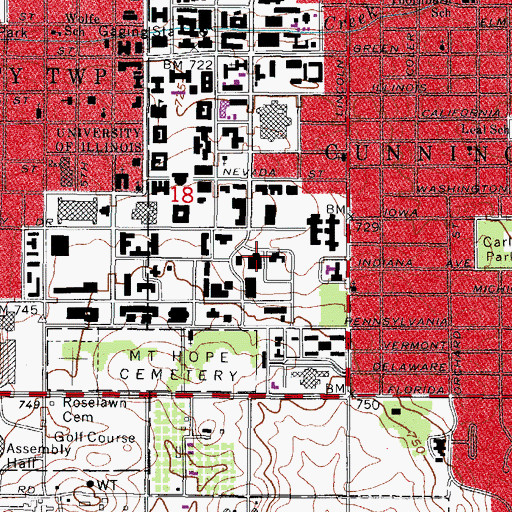 Topographic Map of Turner Hall, IL