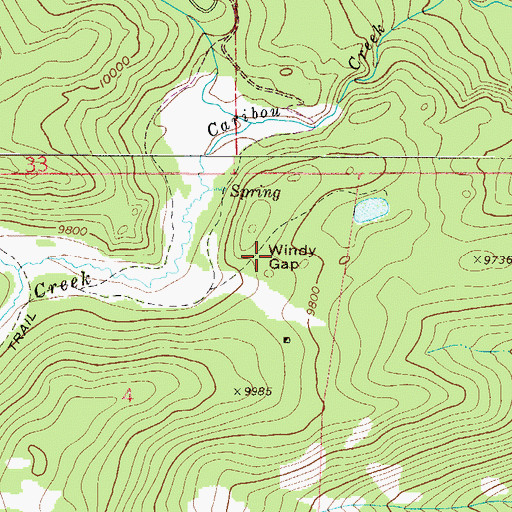 Topographic Map of Windy Gap, CO