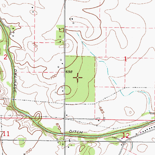 Topographic Map of University of Illinois Research Forest, IL