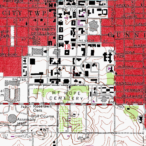 Topographic Map of Wood Engineering Laboratory, IL