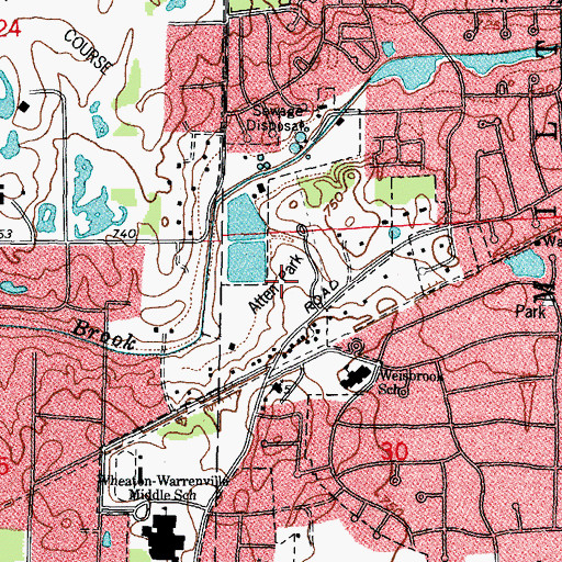 Topographic Map of Atten Park, IL